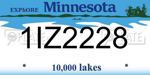 1IZ2228 Minnesota License Plate