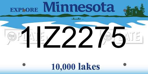 1IZ2275 Minnesota License Plate