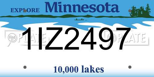 1IZ2497 Minnesota License Plate