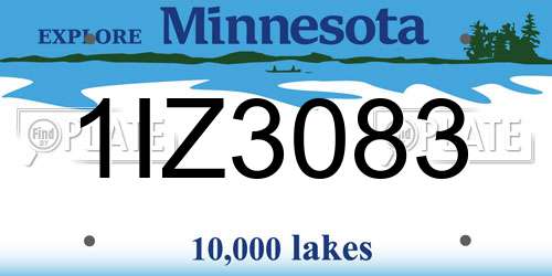 1IZ3083 Minnesota License Plate