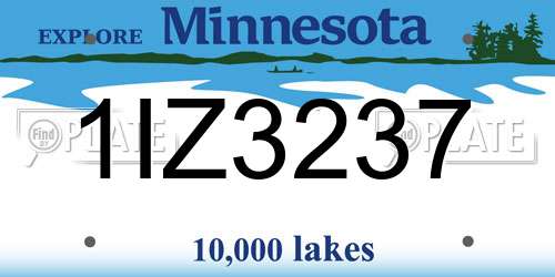 1IZ3237 Minnesota License Plate