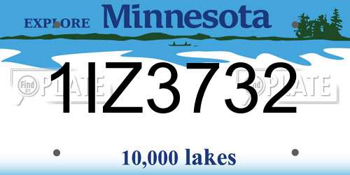 1IZ3732 Minnesota License Plate