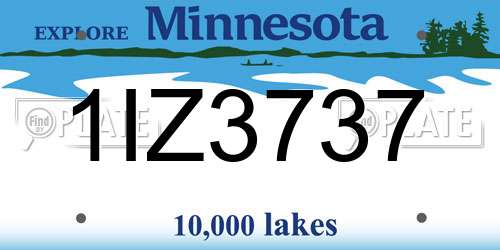 1IZ3737 Minnesota License Plate