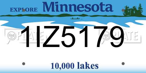 1IZ5179 Minnesota License Plate