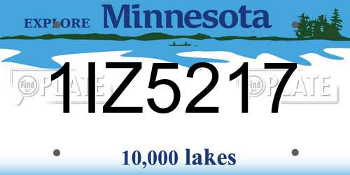 1IZ5217 Minnesota License Plate