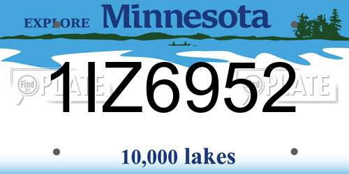 1IZ6952 Minnesota License Plate