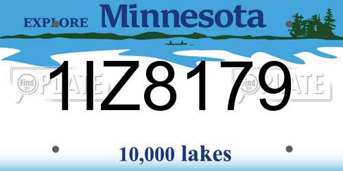 1IZ8179 Minnesota License Plate