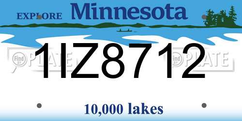 1IZ8712 Minnesota License Plate
