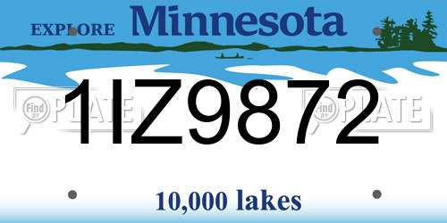 1IZ9872 Minnesota License Plate