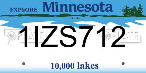 1IZS712 Minnesota License Plate