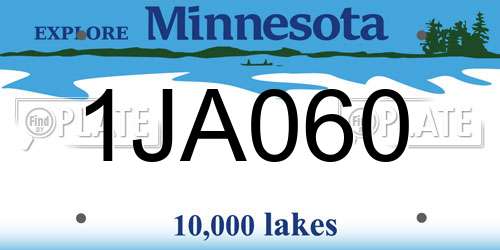 1JA060 Minnesota License Plate
