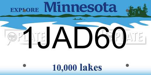 1JAD60 Minnesota License Plate
