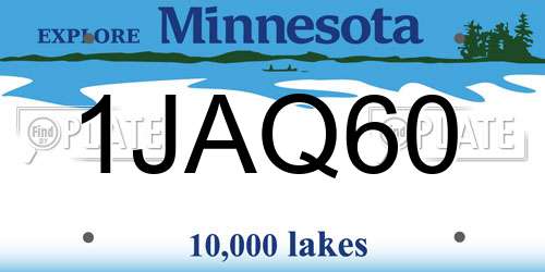 1JAQ60 Minnesota License Plate