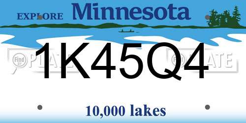 1K45Q4 Minnesota License Plate