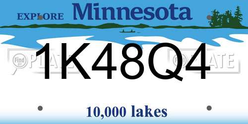 1K48Q4 Minnesota License Plate