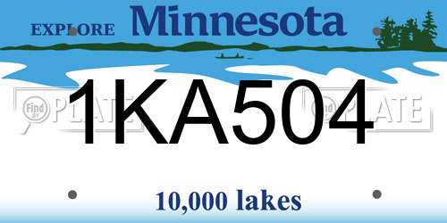 1KA504 Minnesota License Plate