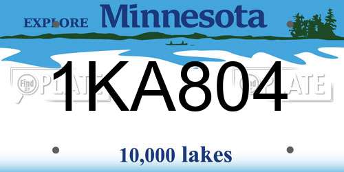 1KA804 Minnesota License Plate