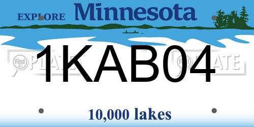 1KAB04 Minnesota License Plate