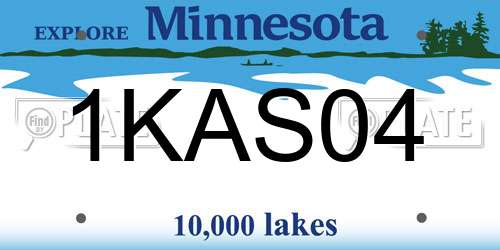 1KAS04 Minnesota License Plate