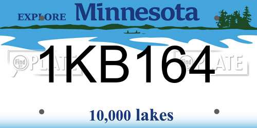 1KB164 Minnesota License Plate