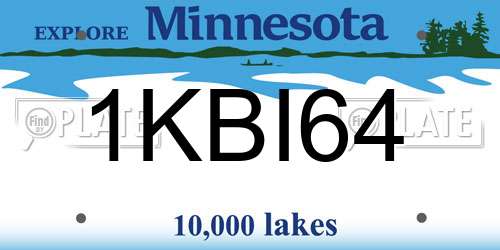 1KBI64 Minnesota License Plate
