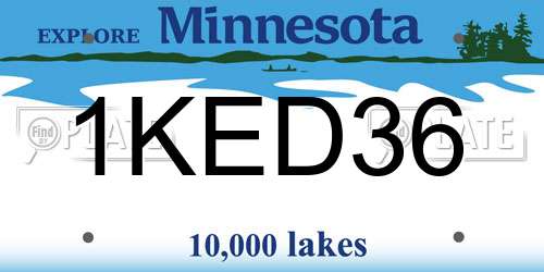 1KED36 Minnesota License Plate