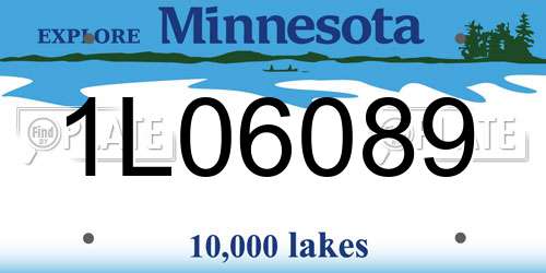 1L06089 Minnesota License Plate