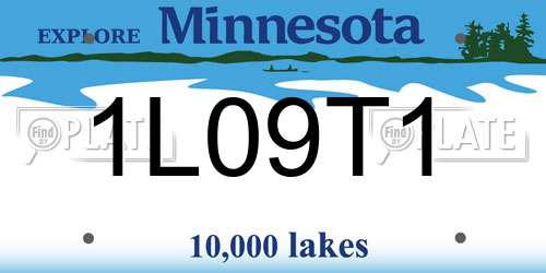 1L09T1 Minnesota License Plate