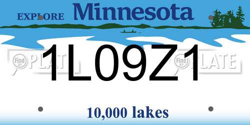 1L09Z1 Minnesota License Plate
