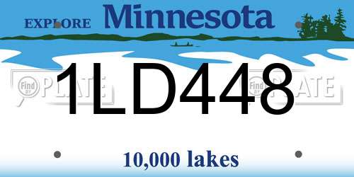1LD448 Minnesota License Plate
