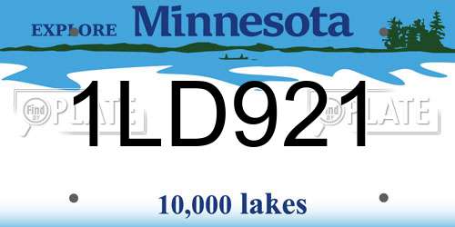 1LD921 Minnesota License Plate