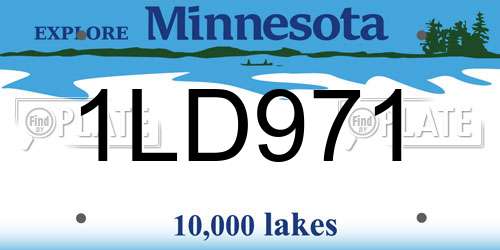 1LD971 Minnesota License Plate