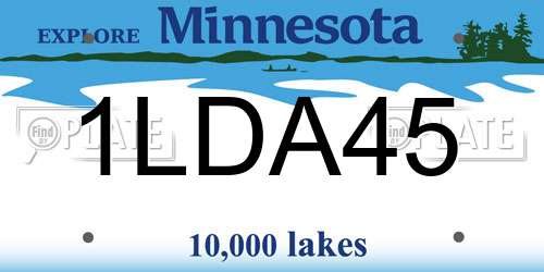 1LDA45 Minnesota License Plate