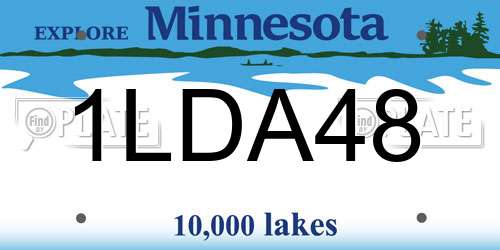 1LDA48 Minnesota License Plate