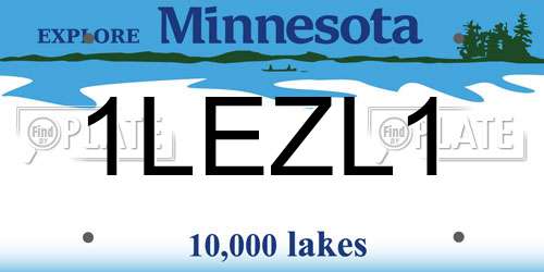 1LEZL1 Minnesota License Plate