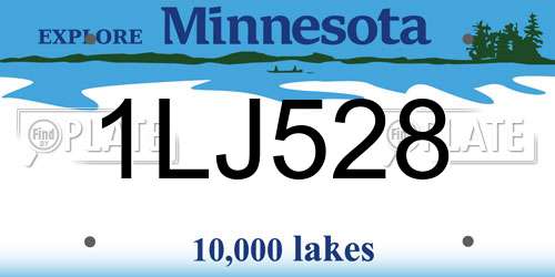 1LJ528 Minnesota License Plate
