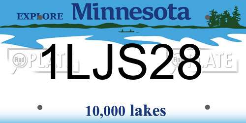 1LJS28 Minnesota License Plate