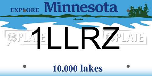1LLRZ Minnesota License Plate