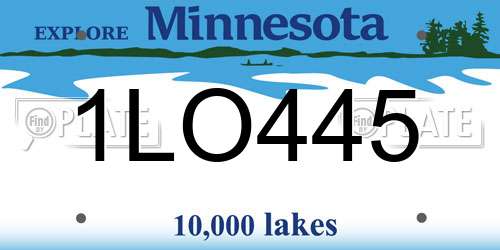 1LO445 Minnesota License Plate