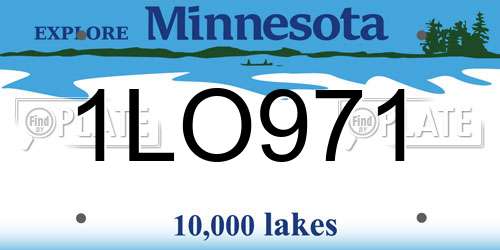 1LO971 Minnesota License Plate