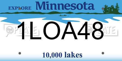 1LOA48 Minnesota License Plate