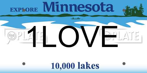 1LOVE Minnesota License Plate