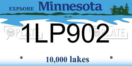 1LP902 Minnesota License Plate