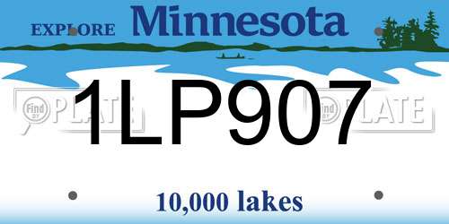 1LP907 Minnesota License Plate