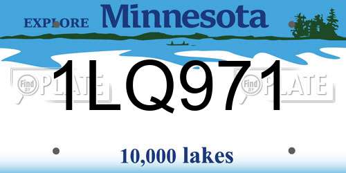 1LQ971 Minnesota License Plate