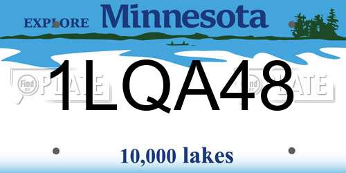 1LQA48 Minnesota License Plate