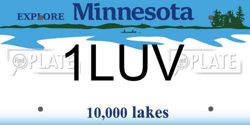 1LUV Minnesota License Plate
