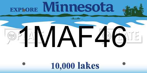 1MAF46 Minnesota License Plate