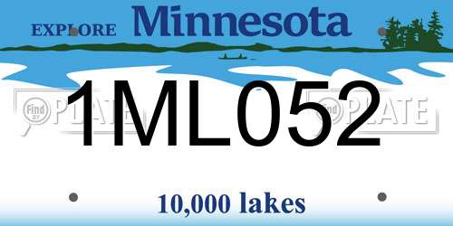 1ML052 Minnesota License Plate