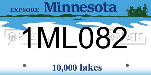 1ML082 Minnesota License Plate